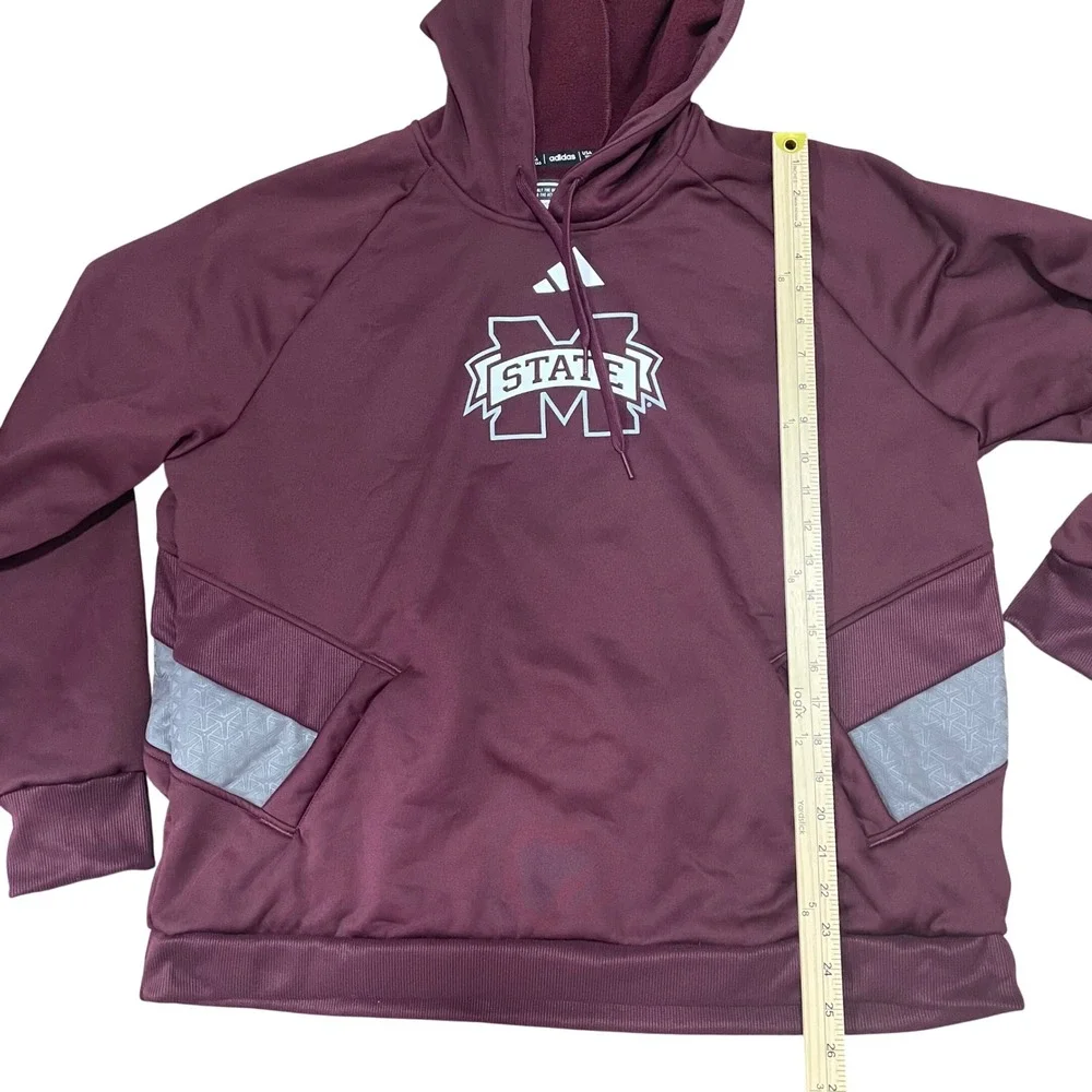 Adidas Mississippi State Bulldogs‎ Maroon Hoodie Pullover Athleisure Size 2XL